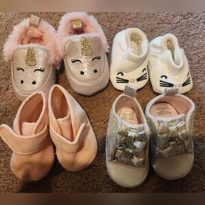 Baby Shoe - Unicorns, Cat, Pink, Silver Baby Shoes Set (4)